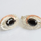 Срібні сережки з золотими пластинами