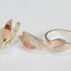 Серебряный набор с золотыми пластинами