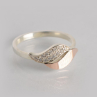 Срібна каблучка з золотими вставками