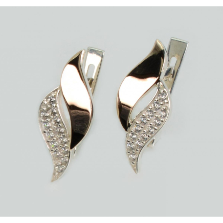 Серебряные серьги с золотыми пластинами