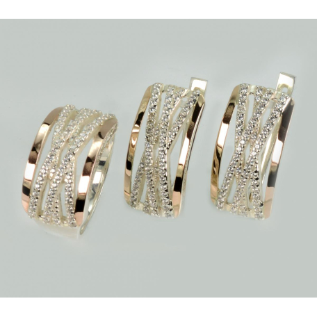 Серебряный набор с золотыми пластинами