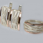 Серебряный набор с золотыми пластинами