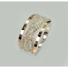 Срібна каблучка з золотими вставками