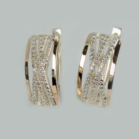 Срібні сережки з золотими пластинами