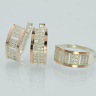 Серебряный набор с золотыми пластинами