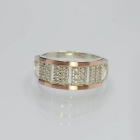 Срібна каблучка з золотими вставками