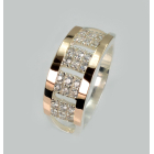 Срібна каблучка з золотими вставками