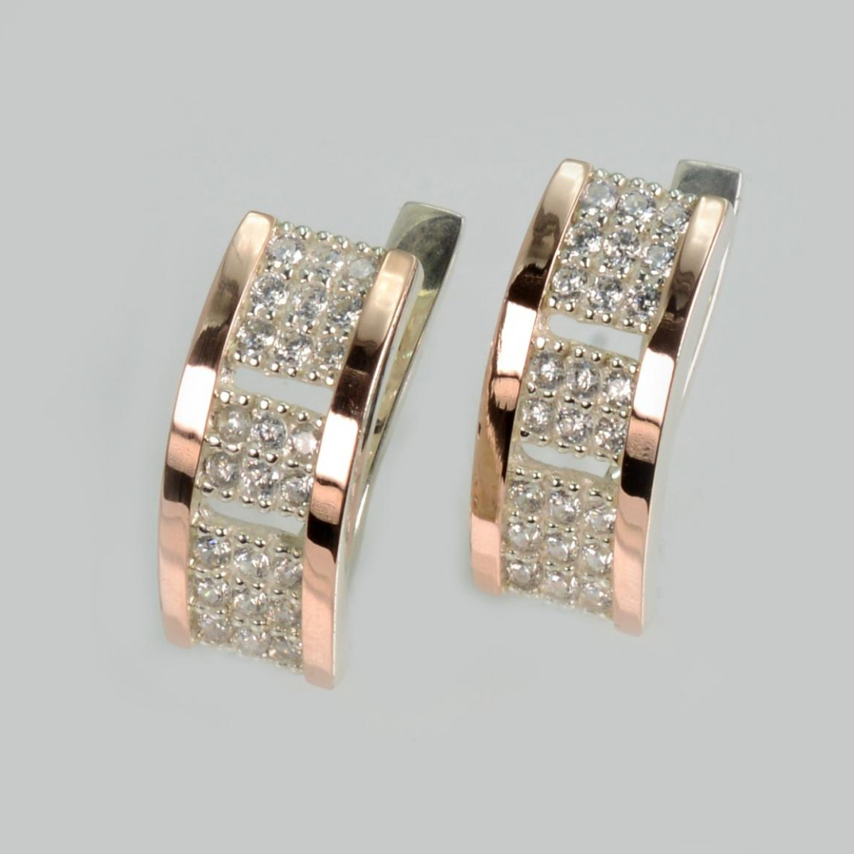 Серебряные серьги с золотыми пластинами