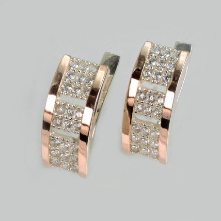 Срібні сережки з золотими пластинами