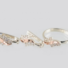 Срібний набір з золотими пластинами