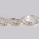 Серебряный набор с золотыми пластинами