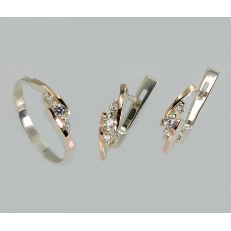 Серебряный набор с золотыми пластинами