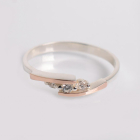 Срібна каблучка з золотими вставками