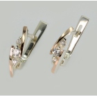 Серебряные серьги с золотыми пластинами