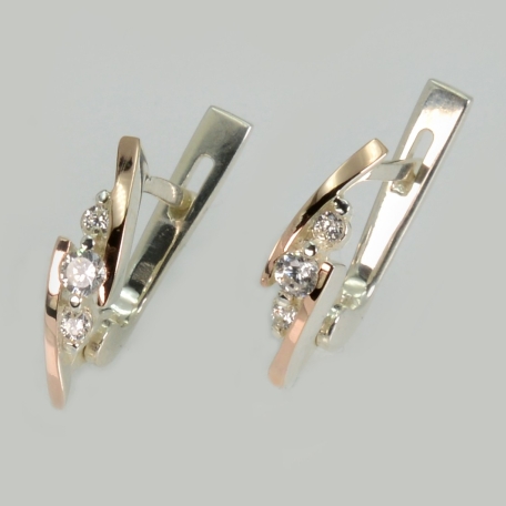 Срібні сережки з золотими пластинами