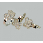 Срібний набір з золотими пластинами