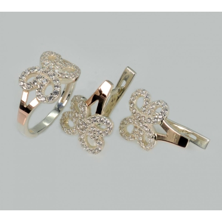 Серебряный набор с золотыми пластинами