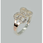 Срібна каблучка з золотими вставками