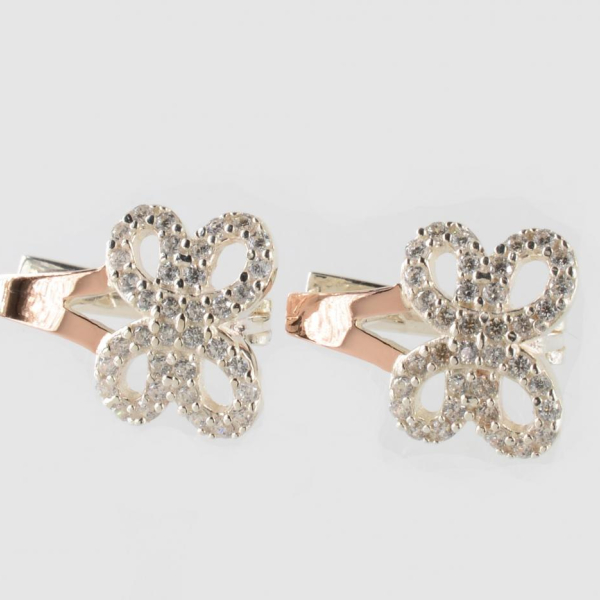 Серебряные серьги с золотыми пластинами