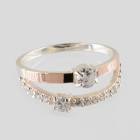 Срібна каблучка з золотими вставками