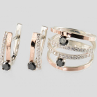 Серебряный набор с золотыми пластинами