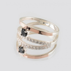 Срібна каблучка з золотими вставками