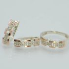 Серебряный набор с золотыми пластинами