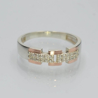 Срібна каблучка з золотими вставками