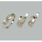 Срібний набір з золотими пластинами