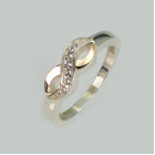 Срібна каблучка з золотими вставками