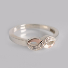 Срібна каблучка з золотими вставками