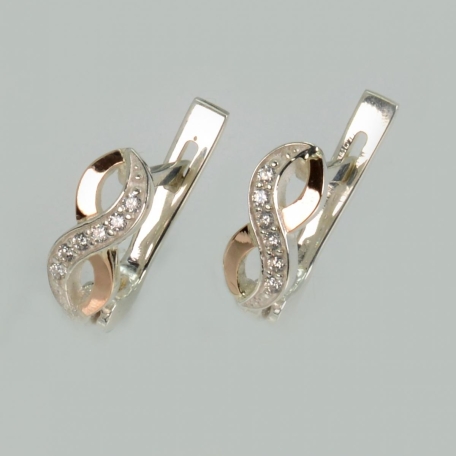 Срібні сережки з золотими пластинами