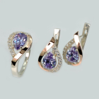 Серебряный набор с золотыми пластинами