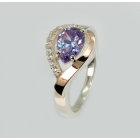 Срібна каблучка з золотими вставками