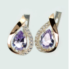 Срібні сережки з золотими пластинами