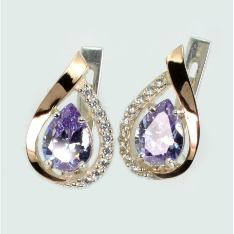 Серебряные серьги с золотыми пластинами