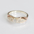 Срібна каблучка з золотими вставками