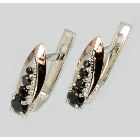 Серебряные серьги с золотыми пластинами