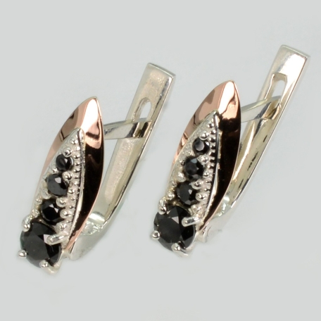 Срібні сережки з золотими пластинами