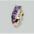 Срібна каблучка з золотими вставками