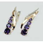 Срібні сережки з золотими пластинами