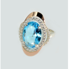 Срібна каблучка з золотими вставками