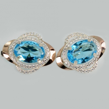 Срібні сережки з золотими пластинами