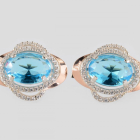 Срібні сережки з золотими пластинами