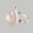 Срібна каблучка з золотими вставками