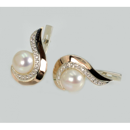 Серебряные серьги с золотыми пластинами