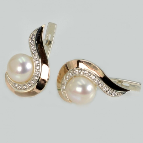 Срібні сережки з золотими пластинами