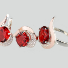 Серебряный набор с золотыми пластинами