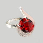 Срібна каблучка з золотими вставками