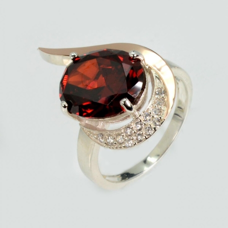 Срібна каблучка з золотими вставками